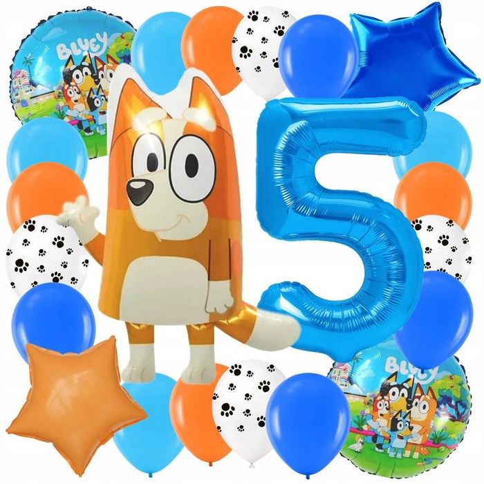 Balon foliowy bingo bluey pomarańczowy 20 cali, 67 x 43 cm