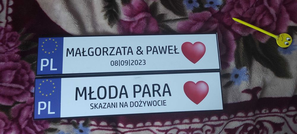 Tablice na samochód do ślubu