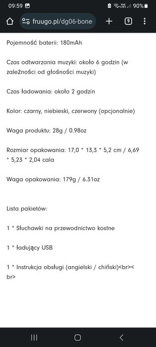 Sluchawki z przewodnictwem kostnym DG06