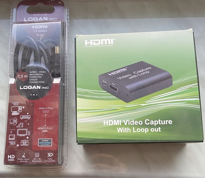 Зовнішня карта відеозахоплення + провід hdmi a hdmi d