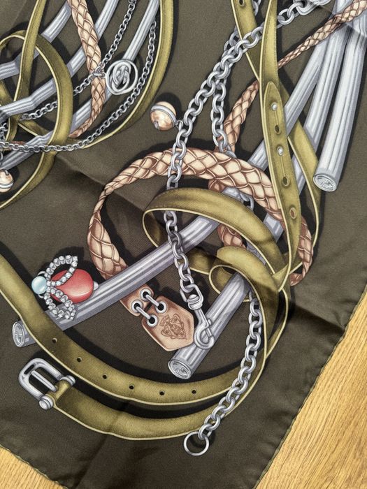 Apaszka Gucci khaki jedwab