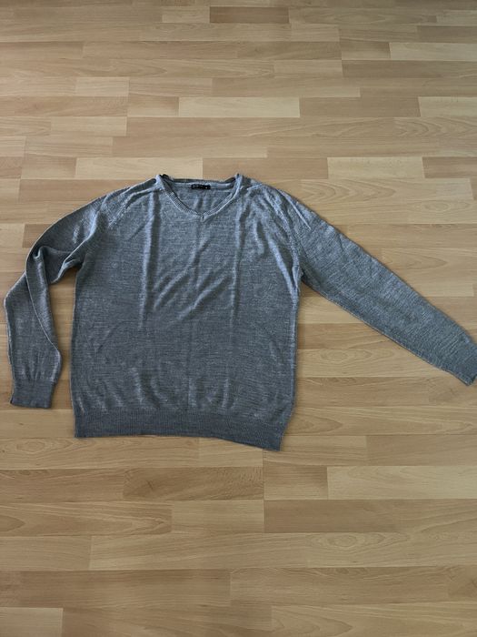 Sweter męski szary i brązowy m