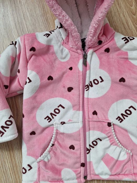 Kurteczka/bluza ciepła z kapturem 80/86 cm