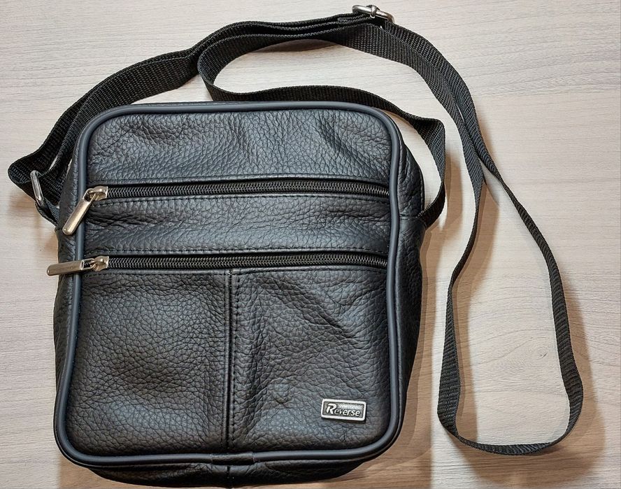 Listonoszka/saszetka męska skóra czarna