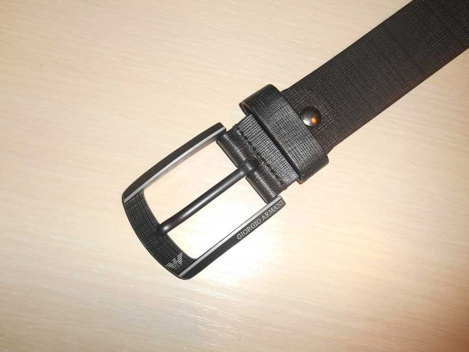 Emporio Armani Męski pasek firmowy, skóra naturalna 84.32