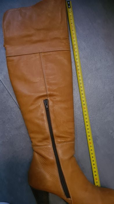 Kozaki brązowe skórzane