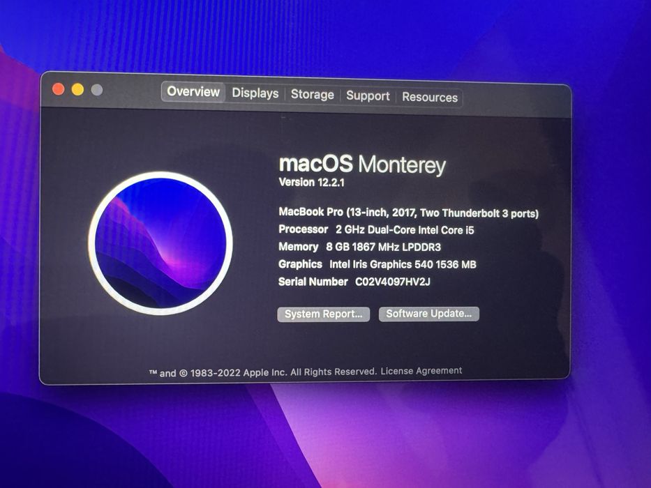 Macbook pro 2017 | 256GB | 8GB | bateria nova