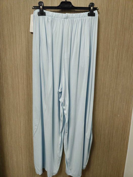 Spodnie alladynki Plus Size błękitne, cienkie wiskoza Italy !!!