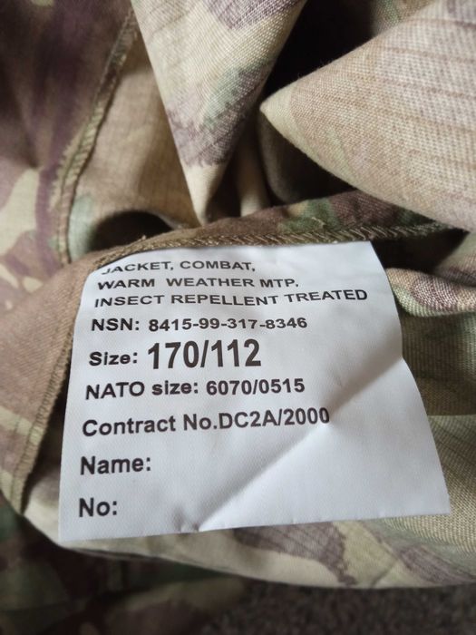 Casaco camuflado MTP multicam militar Exército Britânico novo