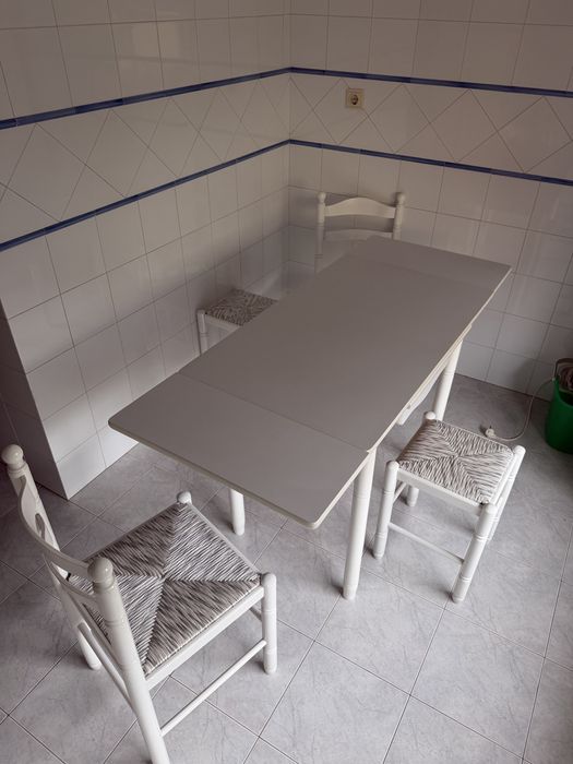 Bancos Mesa de cozinha pequena e extensivel