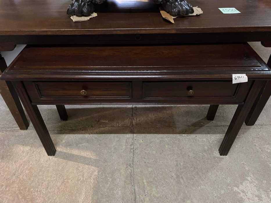 Konsola stolik drewniana dębowa ciemna elegancka FV DOWÓZ