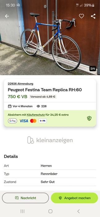Kolarzówka szosowa peugeot  Festina Team