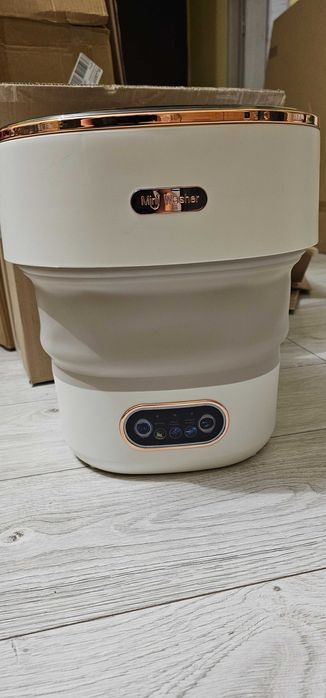 Pralka przenośna biało beżowa