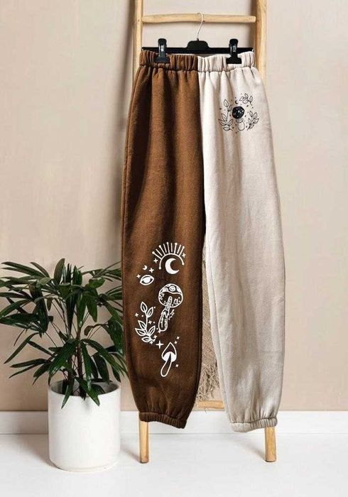 Спортивные брюки штаны утепленные флис Shein в принт, р. XS/S