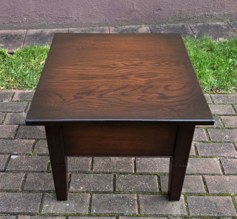 CIEKAWY Stylowy 100% Lity Dębowy Stolik Ława z Szufladą WYSYŁKA