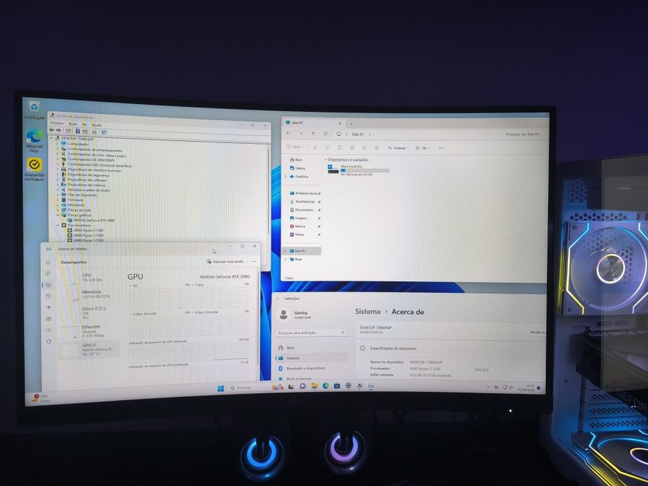 Pc R5 3080RTX + Ecrã+ Periféricos 3x Sem Juros