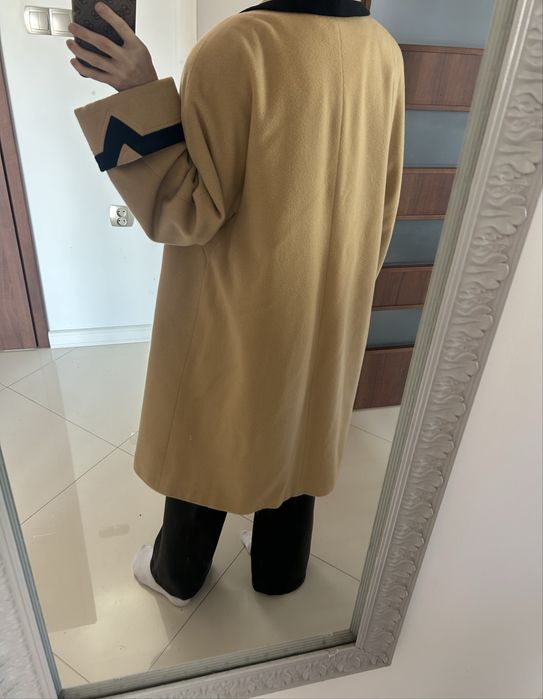 Wełniany wool wełna płaszcz trencz narzuta rozmiar L 40