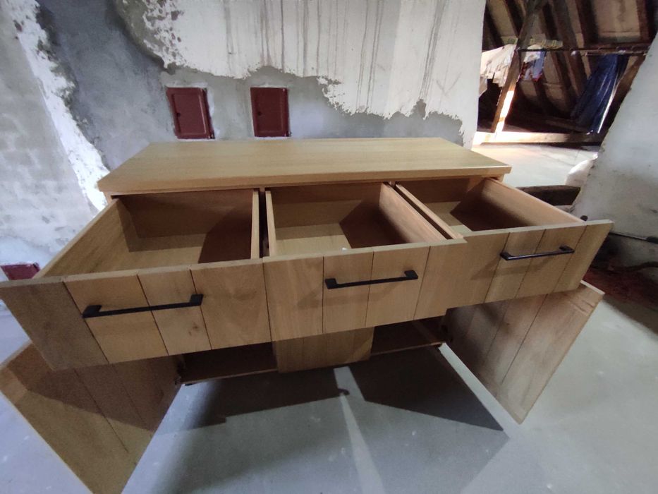 Komoda dębowa, duża, nowoczesna, styl skandynawski