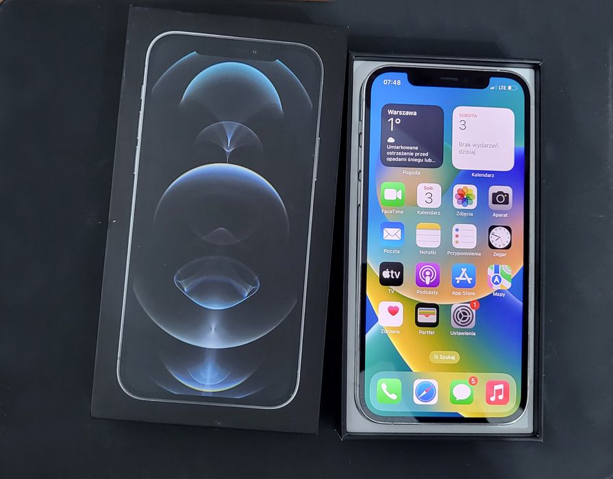 Iphone 12 Pro 95 bateria 128 GB Silver etui super stan