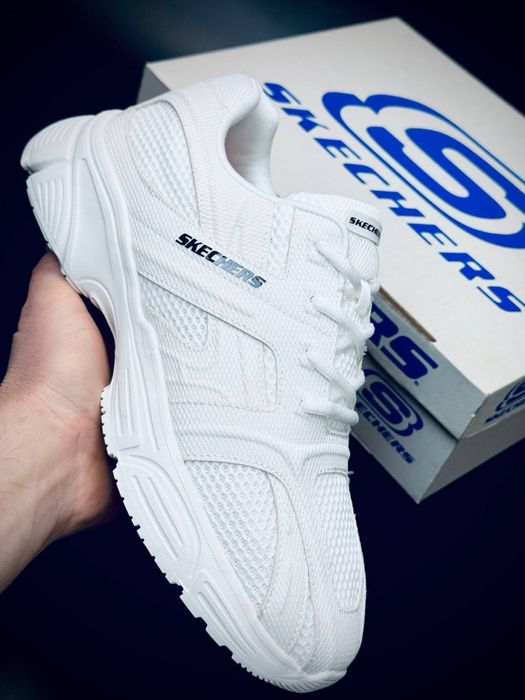 Skechers  мужские кожаные/летняя новинка Скетчерс/sketchers кросовки мужские белые Новинка Лето 2026 кросівки Скетчерс чоловічі білі літні красовки