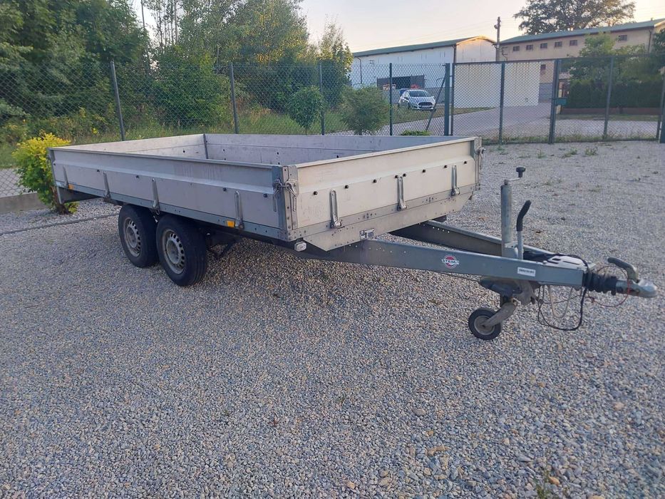 Przyczepa dwuosiowa STEMA 2015r, 402cm x 186cm, bardzo dobry stan!