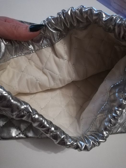 Plecak damski srebrny