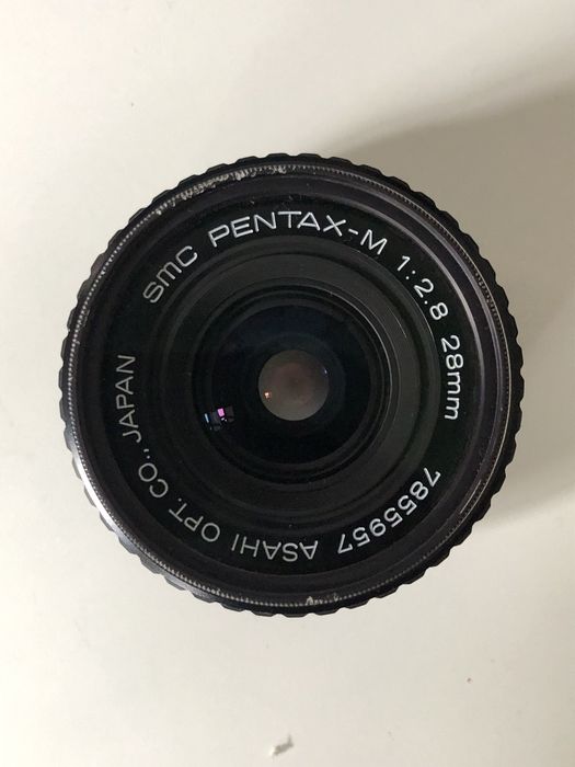 Pentax ME Super + 28mm f/2.8 + 50mm f/1.4 + mala de proteção