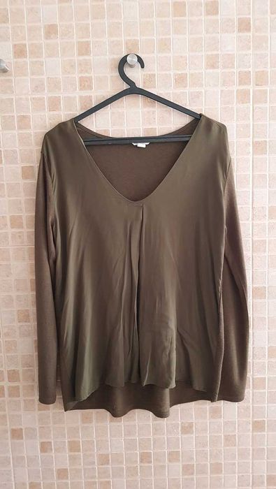 Blusa Springfield senhora verde escuro manga comprida