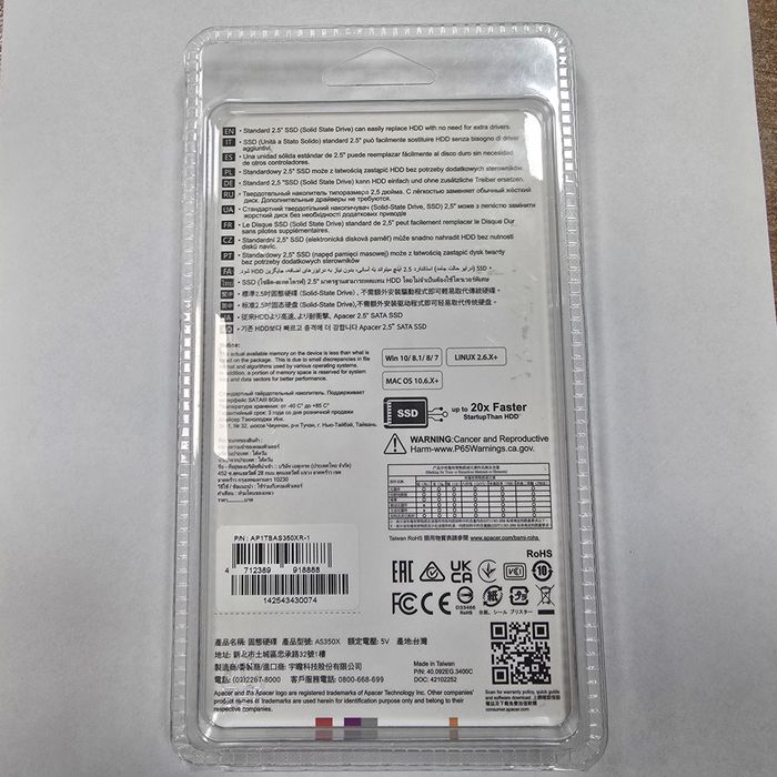 SSD Apacer AS350X 1TB 2.5′′ SATA III новий, запакований