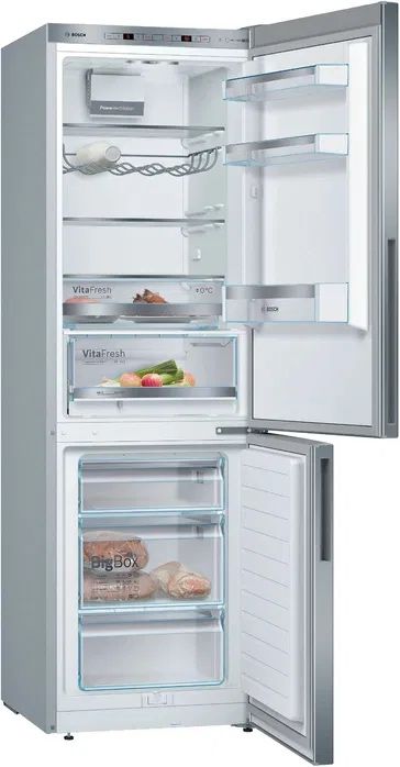 Frigorífico Combinado BOSCH KGE36AICA (Low Frost - 186 cm - 308 L - Inox)