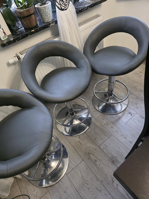 Hoker szary ekoskóra podstawa regulowana chrom