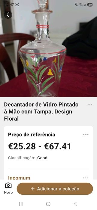 Licoreira muito antiga em vidro