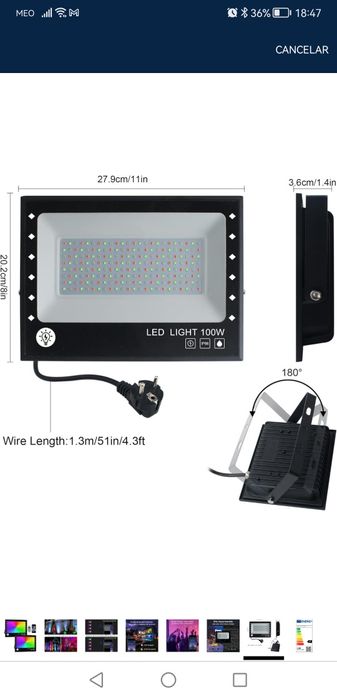 Foco rgb com comando