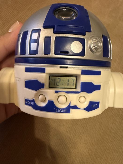 Relogio despertador e balde de tecido Star Wars R2 D2