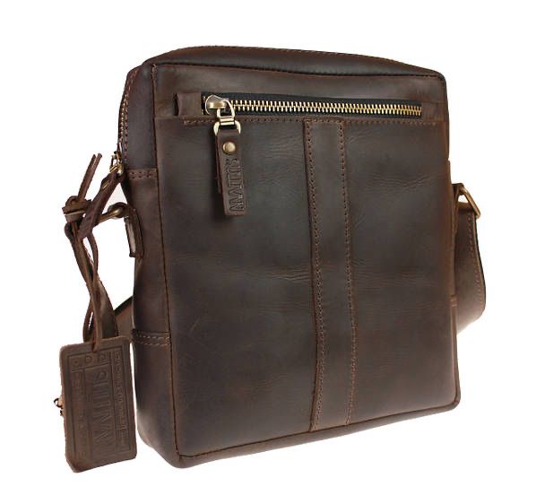 Сумка чоловіча шкіряна на плече SULLIVAN smvp136-2(27) коричнева