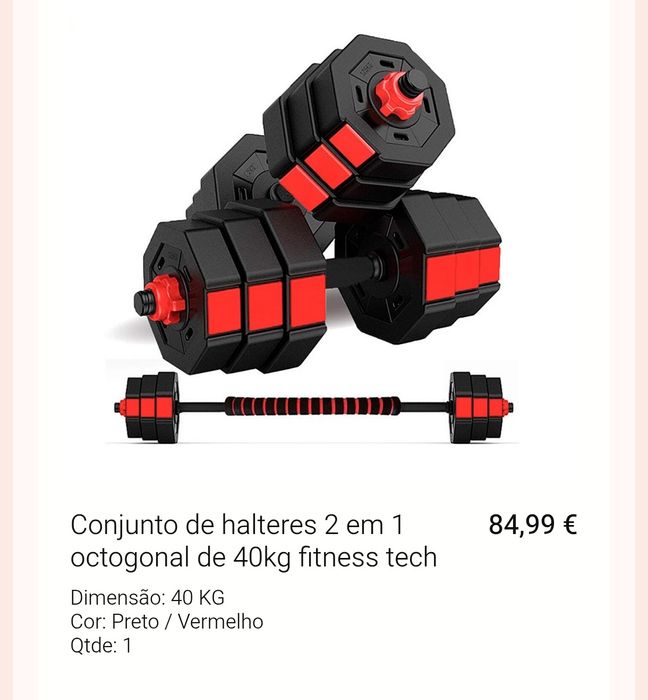 Conjunto Halteres 2 em 1 - (2 x 20 Kg)