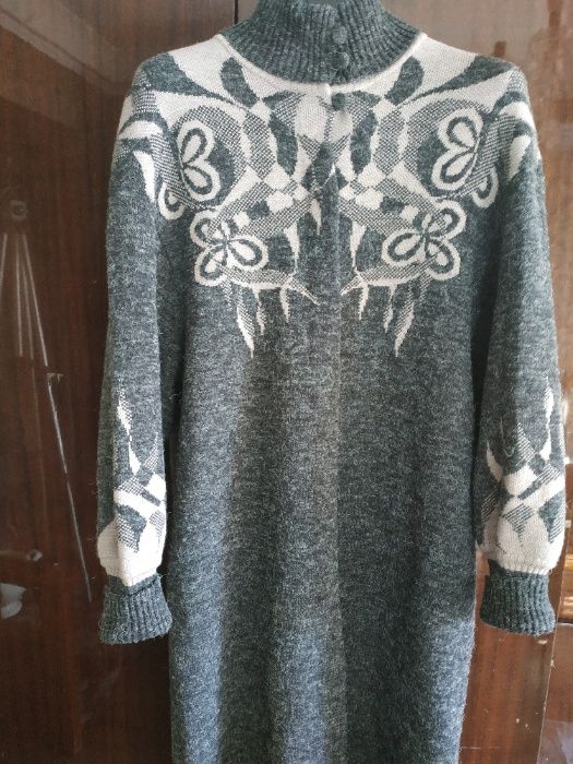 Кардиган - пальто женский вязаный