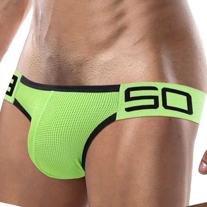 Stylowe stringi męskie na gumkach OBSO neon M