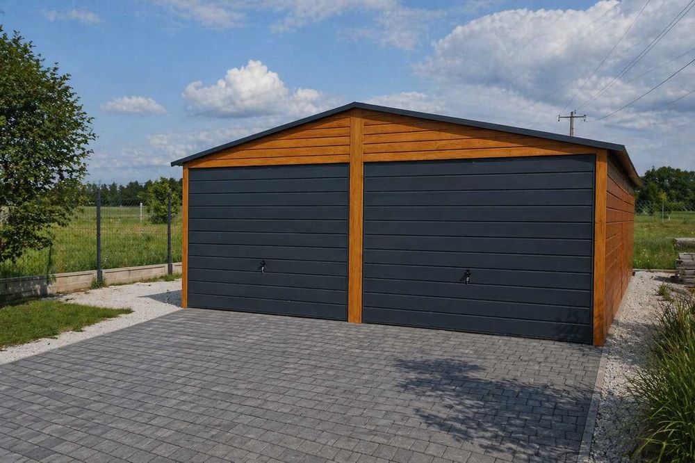 Garaż blaszany Blaszak Garaż 6x5 6x6 7x6 8x6 DĄB ORZECH GRAFIT garaz PREMIUM garaż Wzmocniony Garaże blaszane Producent Promocja !!!