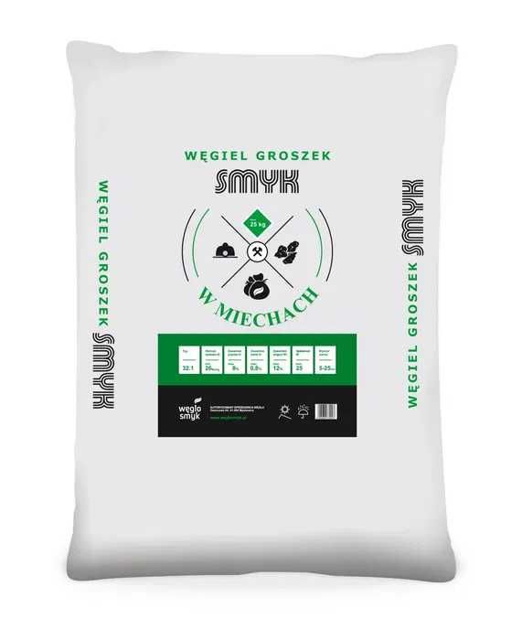 Węgiel eko-groszek w workach 3t800kg , na paletach.