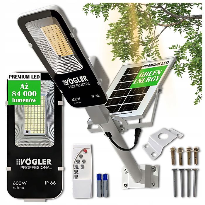 LAMPA SOLARNA 600W z Czujnikiem Ruchu i Zmierzchu DUŻY PANEL Mocna