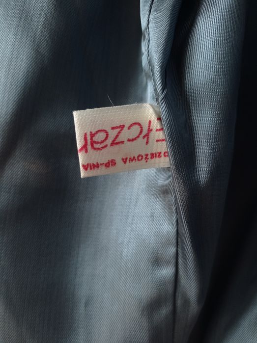 Szary komplet garnitur marynarka spodnie garniturowe XL elegancki frak