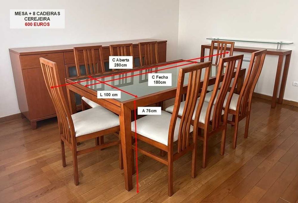 MOBILIA SALA Jantar e Estar (Mesa | Cadeiras | Aparador | Consola | Sofás Pele genuína | Móvel TV)