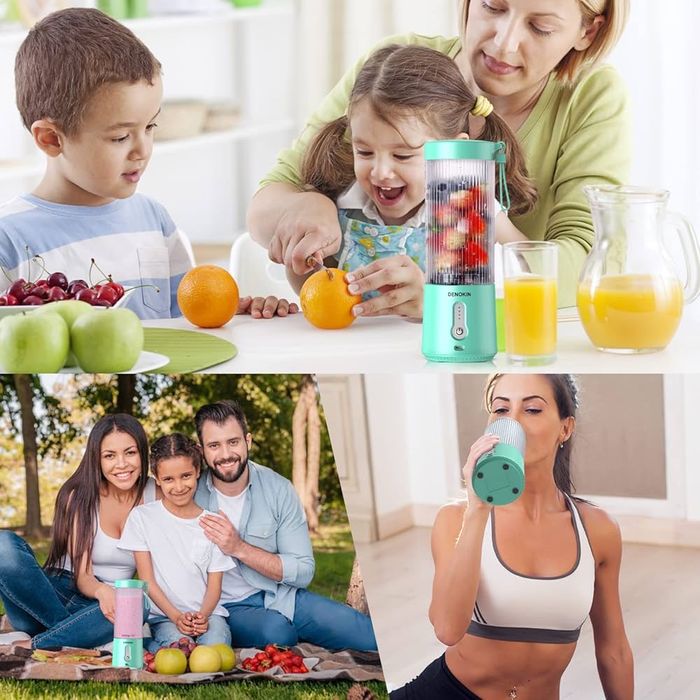 Denokin przenośny blender 450ml kolor biały