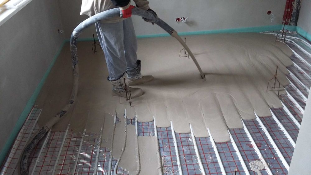Posadzki wylewki anhydrytowe styrobeton ogrzewanie podłogowe frezowane