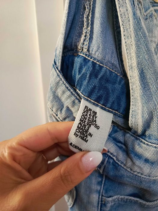 Spodenki ogrodniczki jeansowe h&m