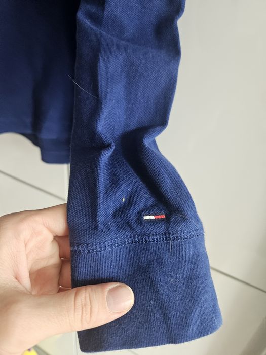 Bluzka polo z długim rękawem Tommy gilfiger denim rozmiar m granatowa