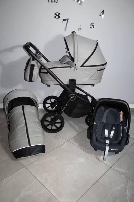 Stan Idealny! Wózek 3w1 Muuvo Quick 4.0 Steel Grey