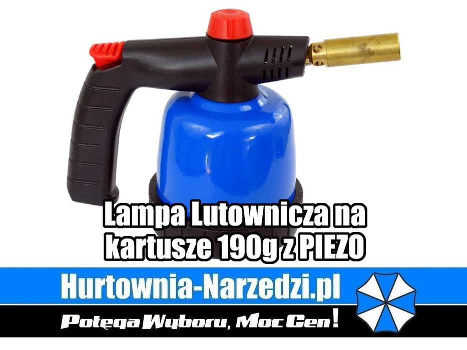 Lampa lutownicza na kartusze 190g z PIEZO palnik gazowy