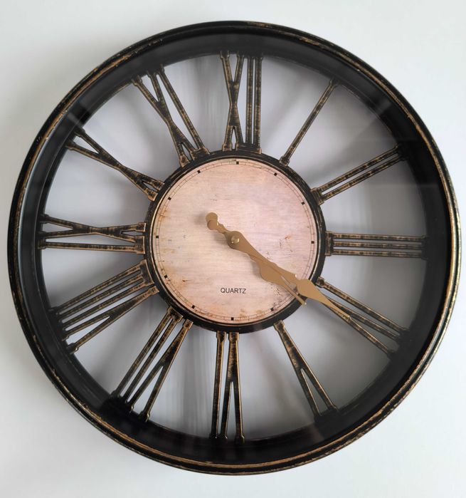 Zegar ścienny w stylu retro, 40 cm, nietykający